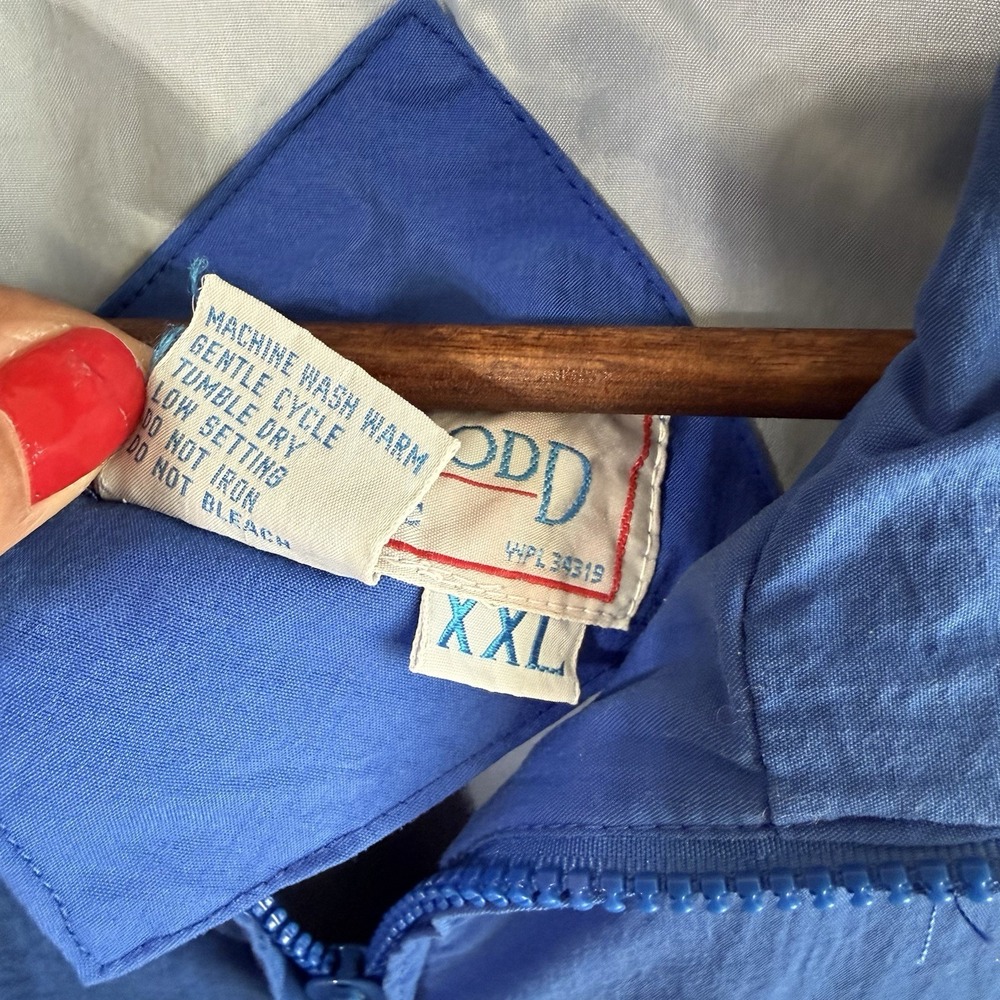 Vintage Norman Todd GM Proud EDS Blue Nylon Windbreaker Jacket XXL Lined Zip Up - Picture 5 of 8